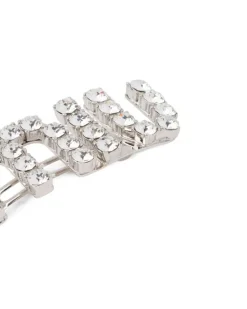 Haarklammer mit Kristall-Logo - Silber