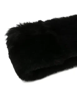 Haarreif aus Shearling - Schwarz
