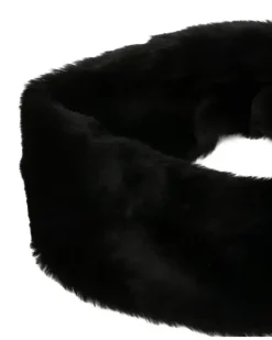 Haarreif aus Shearling - Schwarz