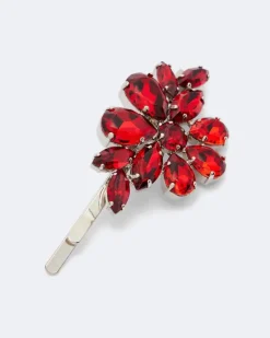 Haarspange mit Kristallen Rot