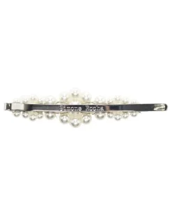 Haarspange mit Perlen - Silber