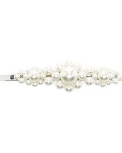 Haarspange mit Perlen - Silber