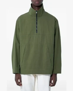 Half-Zip-Jacke mit Stehkragen - GREEN