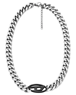 Halskette aus zweifarbigem Edelstahl - Halsketten - Unisex - Silber