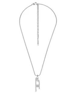 Halskette mit Glitzeranhänger aus Edelstahl - Halsketten - Unisex - Silber