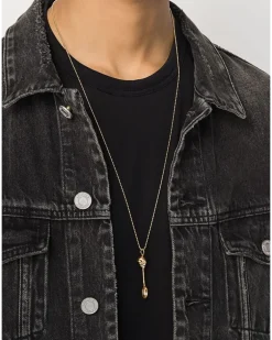 Halskette mit Totenkopf-Anhänger - Gold
