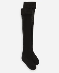 Halterlose Strümpfe Mit Logo-gummiband - Frau Socken Schwarz Black