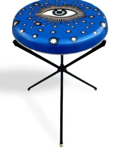 Handbemalter Hocker - Blau