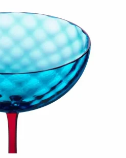 Handgeblasenes Murano-Champagnerglas - Blau