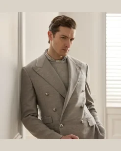 Handgefertigtes Kaschmirjackett Ralph Lauren Grey