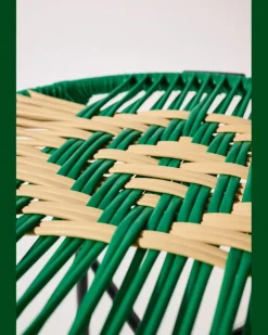 Handgeflochtener Hocker GrüN
