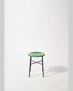 Handgeflochtener Hocker GrüN