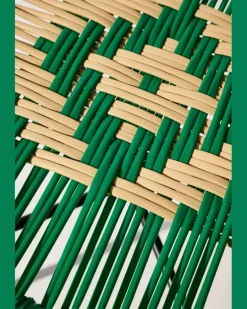 Handgeflochtener Hocker GrüN