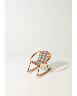 Handgeflochtener Mini Schaukelstuhl Multi
