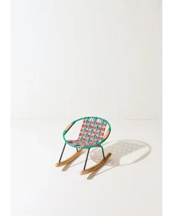 Handgeflochtener Mini Schaukelstuhl Multi