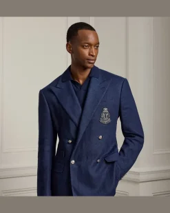 Handgeschneiderte Leinen-Anzugjacke Kent Blue