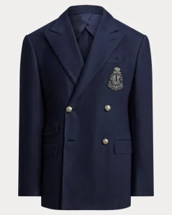 Handgeschneiderte Leinen-Anzugjacke Kent Blue