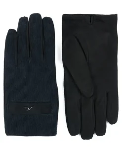 Handschuhe aus Cord - Schwarz