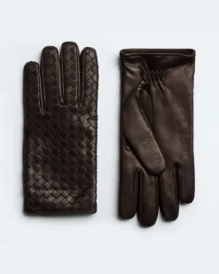 Handschuhe aus Intrecciato Leder-Braun - Herren - 8