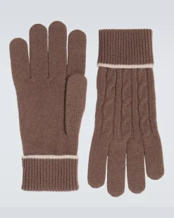 Handschuhe aus Kaschmir Braun