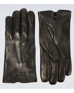 Handschuhe aus Leder Schwarz