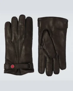 Handschuhe aus Leder Schwarz