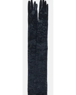 Handschuhe aus Samt Schwarz