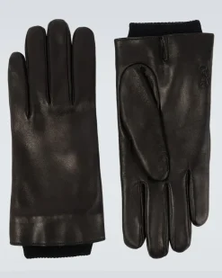 Handschuhe Cassandre aus Leder mit Wolle Schwarz