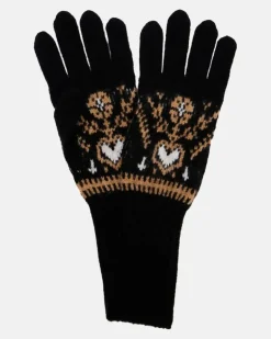 Handschuhe Domini aus Kaschmir Schwarz
