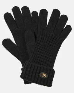 Handschuhe Double G aus Wolle und Cashmere Schwarz