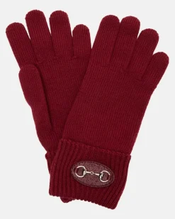 Handschuhe Horsebit aus Wolle horsebit Burgunderrot