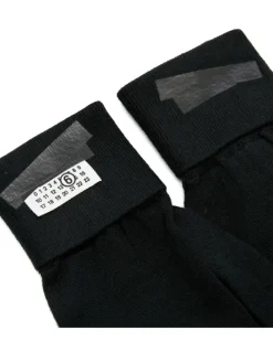 Handschuhe mit Nummern-Motiv - Schwarz