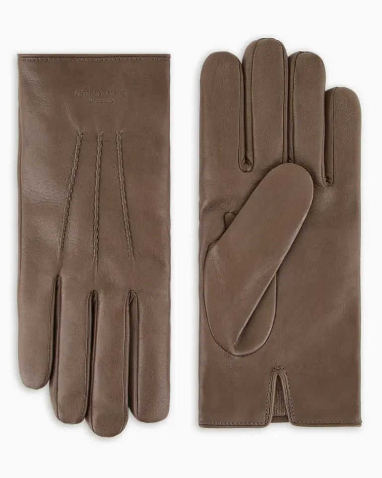 Handschuhe Nappaleder mit Kaschmirfutter Show Beige