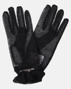 Handschuhe VLogo Signature aus Tüll Schwarz