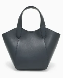 Handtasche aus Leder mit geometrischem Boden und Pochette Grau