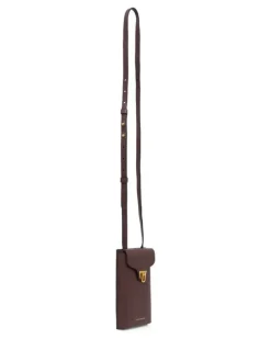Handyhülle aus gekörntem Leder - Braun