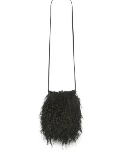 Handyhülle aus Shearling - Schwarz