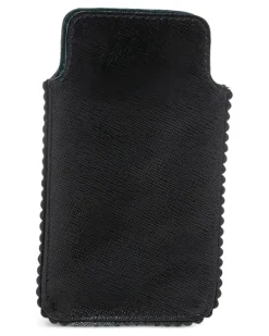 Handyhülle mit Wellensaum - Schwarz