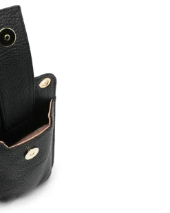Handytasche aus Leder - Schwarz