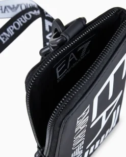 Handytasche mit Maxi-Logo und Trageriemen der Logo Series Schwarz