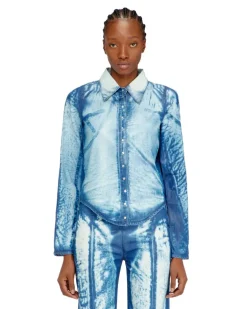 Hemd aus X-Ray Lyocell-Denim - Denimhemden - Damen - Blau
