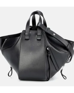 Henkeltasche Hammock Small aus Leder Schwarz