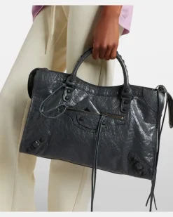 Henkeltasche Le City aus Leder Grau