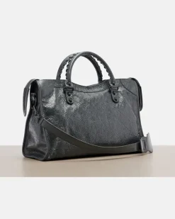 Henkeltasche Le City aus Leder Grau