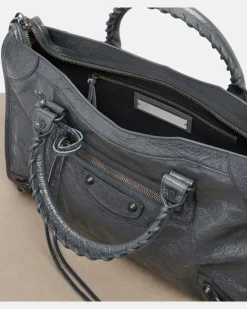 Henkeltasche Le City aus Leder Grau