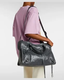 Henkeltasche Le City aus Leder Grau