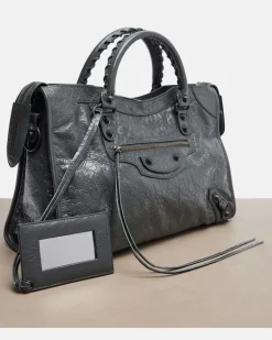 Henkeltasche Le City aus Leder Grau