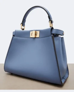 Henkeltasche Peekaboo® Mini aus Leder peekaboo Blau