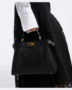Henkeltasche Peekaboo® Small aus Leder peekaboo Schwarz