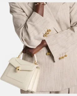 Henkeltasche Serpenti Forever Medium aus Leder Weiß
